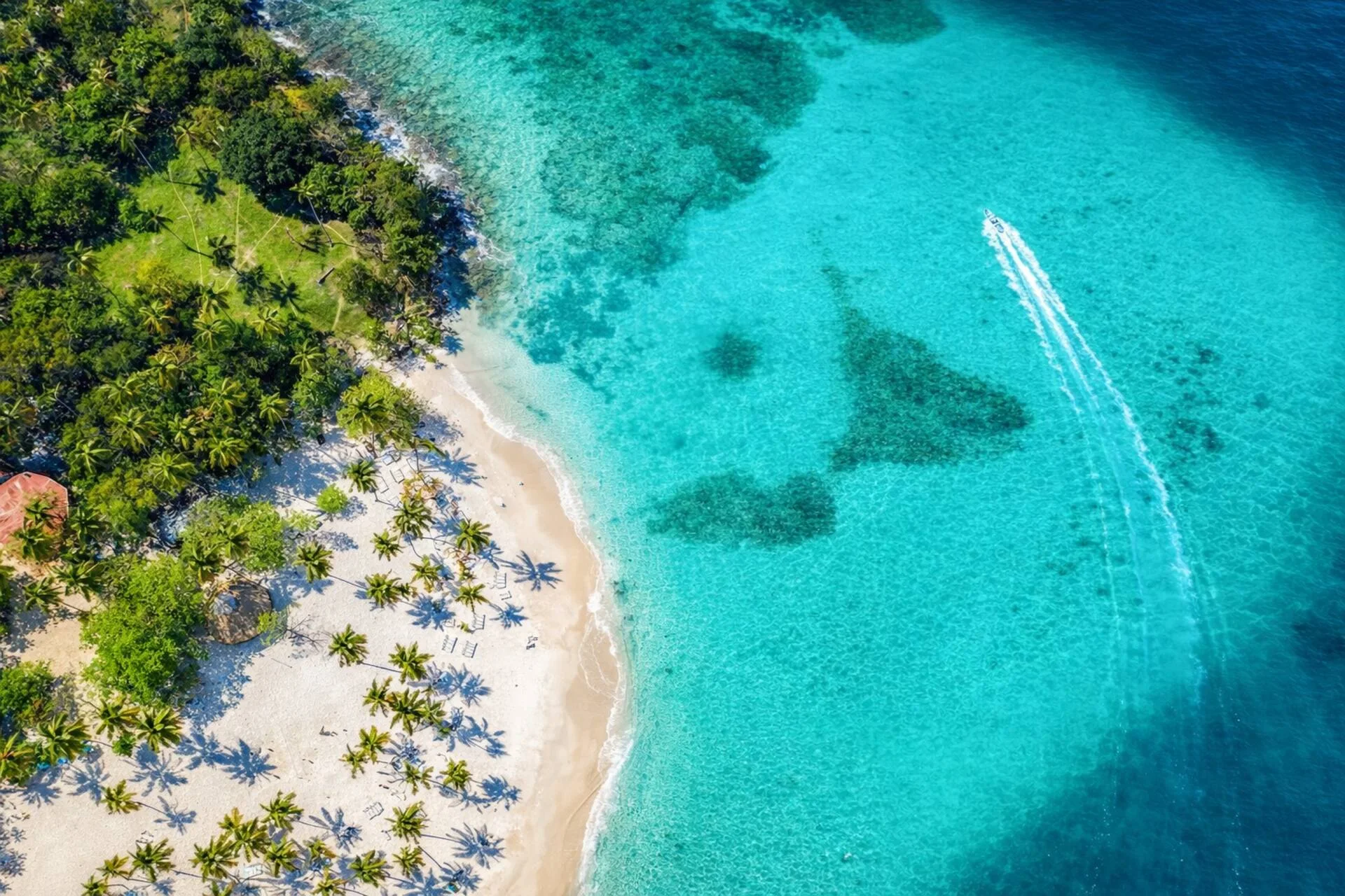 Playa de agua turquesa en Samaná